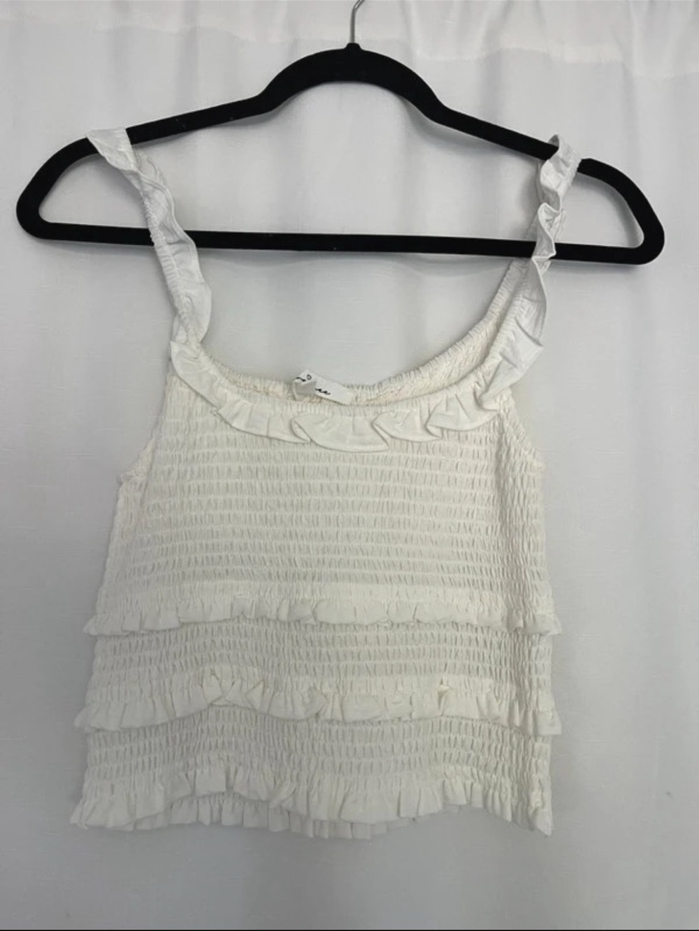 Love Tree White Smocked Ruffle Camisole